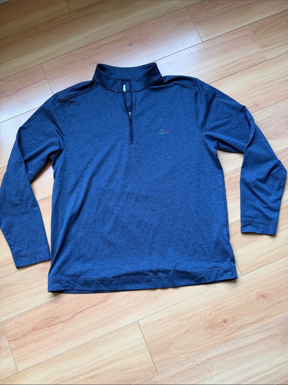 Greg Norman Collection Heathered Navy Half-Zip Pullover